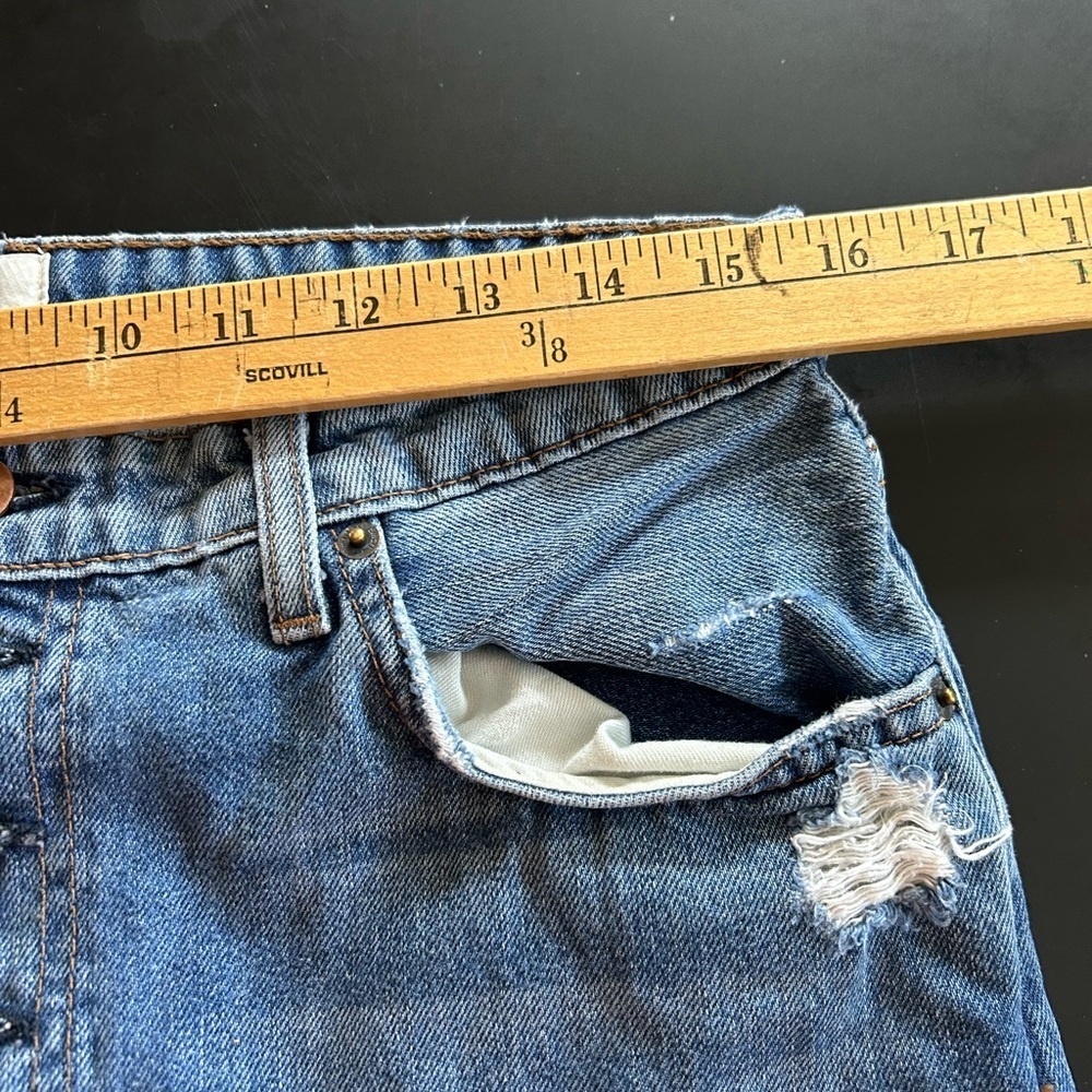 Reformation Blue Straight Leg Jeans with Distressed Details - Picture 9 of 11